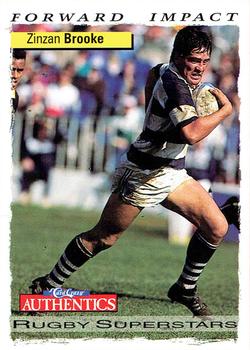1995 Card Crazy Authentics Rugby Union NPC Superstars #77 Zinzan Brooke Front